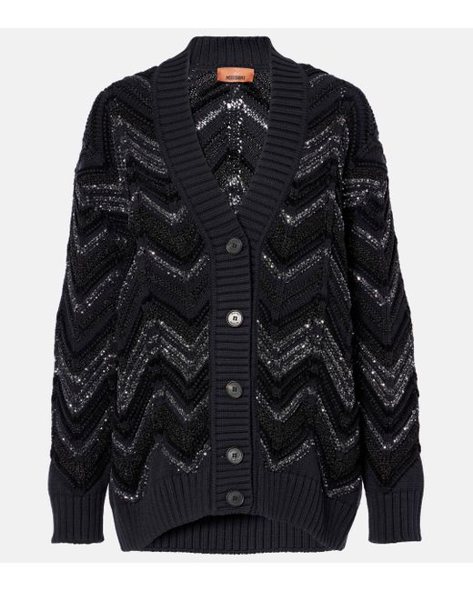 Missoni Black Zigzag Sequined Cardigan