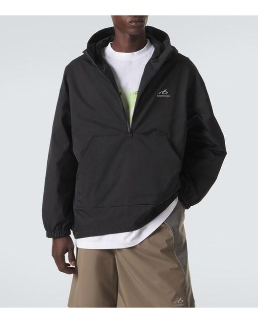 Balenciaga Black Technical Half-Zip Sweatshirt for men