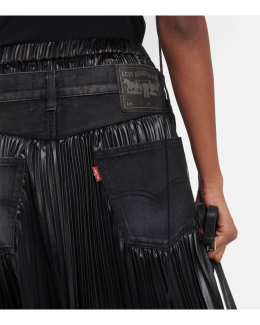 Junya Watanabe Black X Levi's® Layered Denim Midi Skirt
