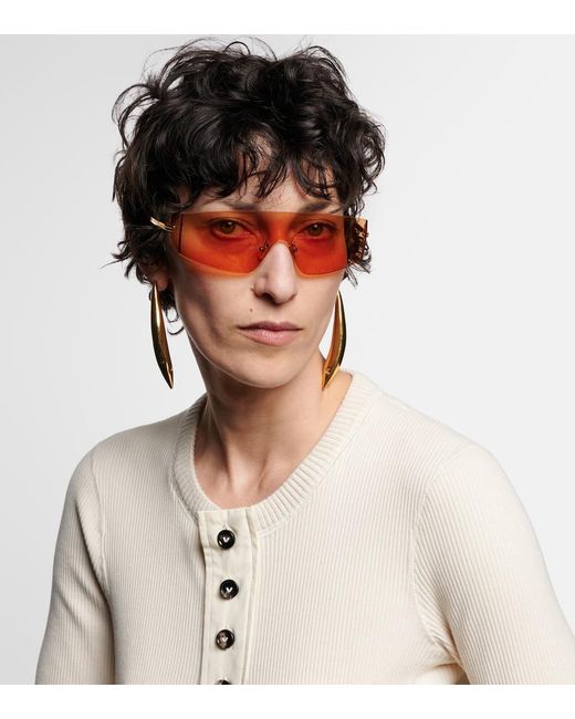 Bottega Veneta Natural Futuristic Shield Sunglasses