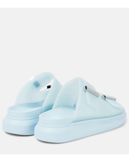 Alexander McQueen Blue Hybrid Rubber Sandals