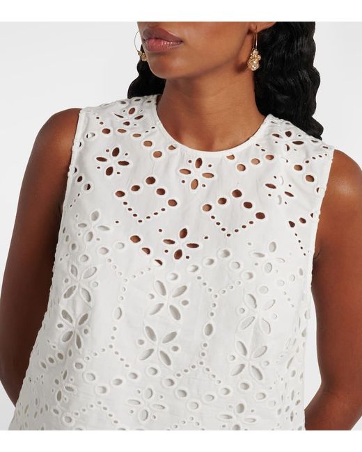 Veronica Beard White Top Adelyn Aus Baumwolle