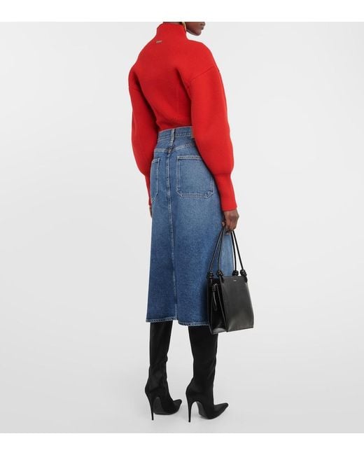 Citizens of Humanity Blue Anouk Denim Midi Skirt