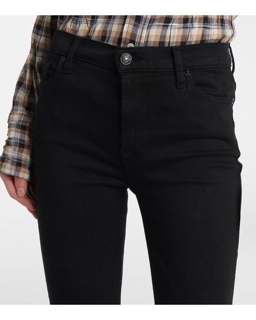 7 For All Mankind Blue Mid-Rise Skinny Jeans