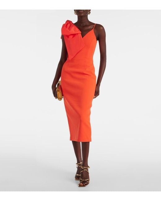 Rebecca Vallance Red Alani Bow-Detail Gown