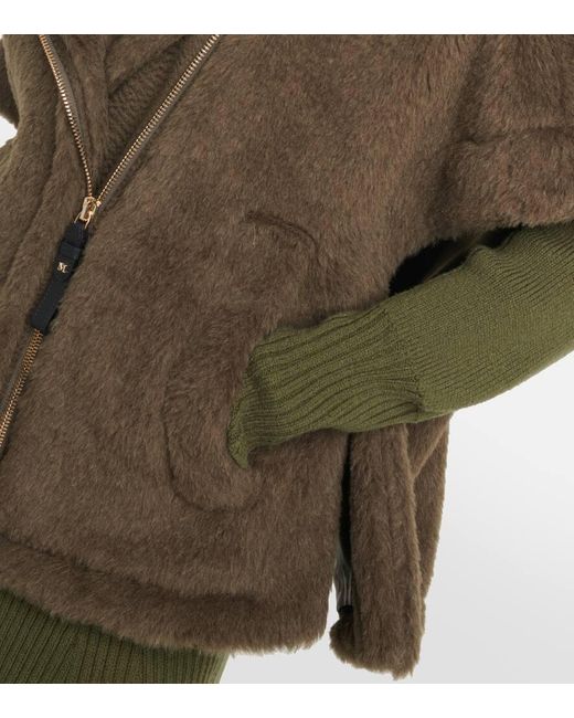 Max Mara Green Jacke Manto aus einem Alpakawollgemisch