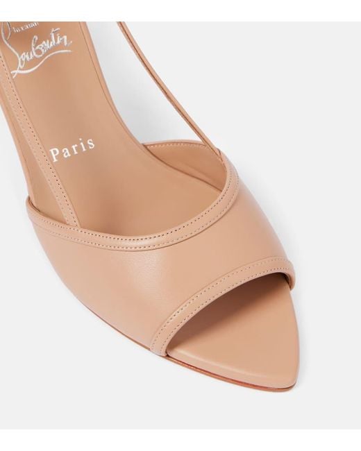 Christian Louboutin Natural Miss Z 80 Patent Leather Slingback Pumps