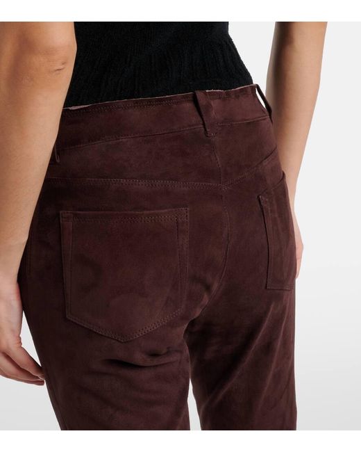 Stouls Purple Dean 22 Suede Flared Pants