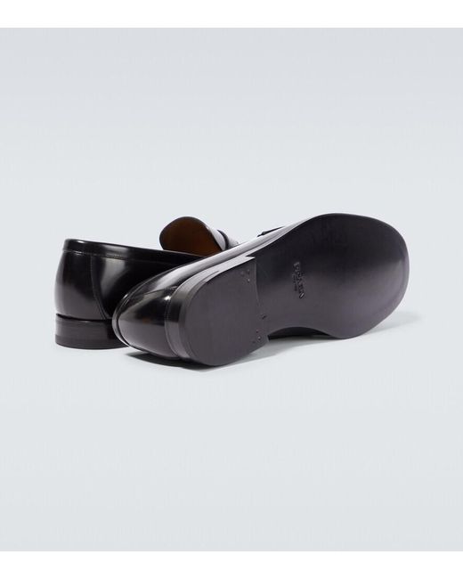 Prada Black Leather Loafers for men