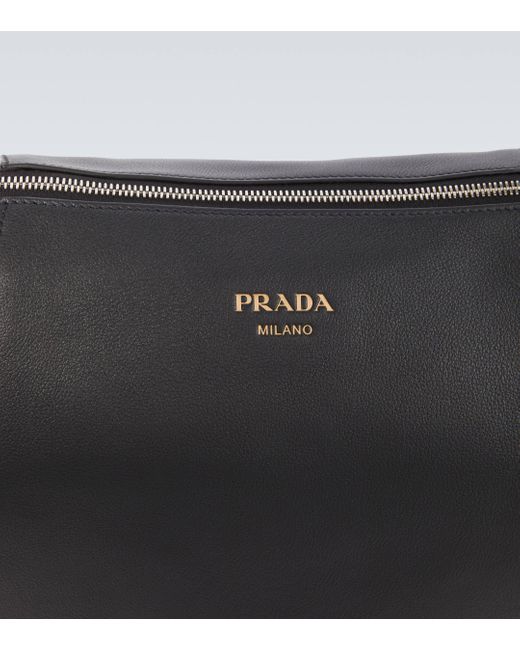 Prada Black Leather Shoulder Bag for men