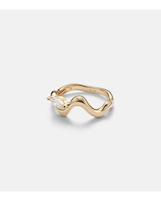 SHAY Metallic Wave 18Kt Ring With Diamond