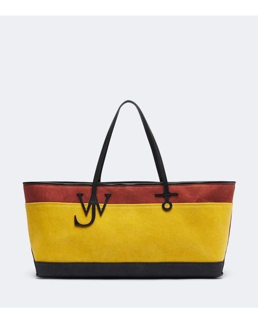 J.W. Anderson Yellow Anchor Striped Canvas Tote Bag