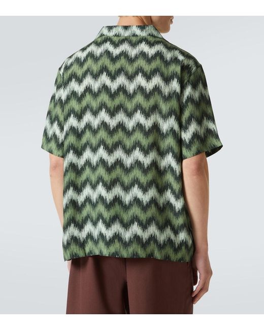 Missoni Green Zig Zag Bowling Shirt for men