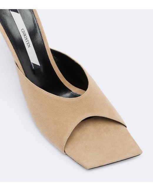 Christen Natural Edge Suede Mules
