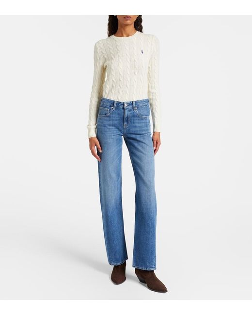 AG Jeans Blue Siena Low-Rise Straight Jeans