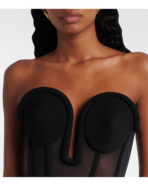 Jean Paul Gaultier Black Mesh Corset Bodysuit