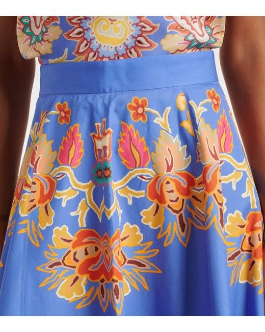 Jupe Midi Imprimee En Coton Etro en coloris Blue