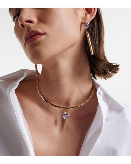 Marina B Metallic Trisolina 18Kt Pendant Necklace With Chalcedony And Diamonds
