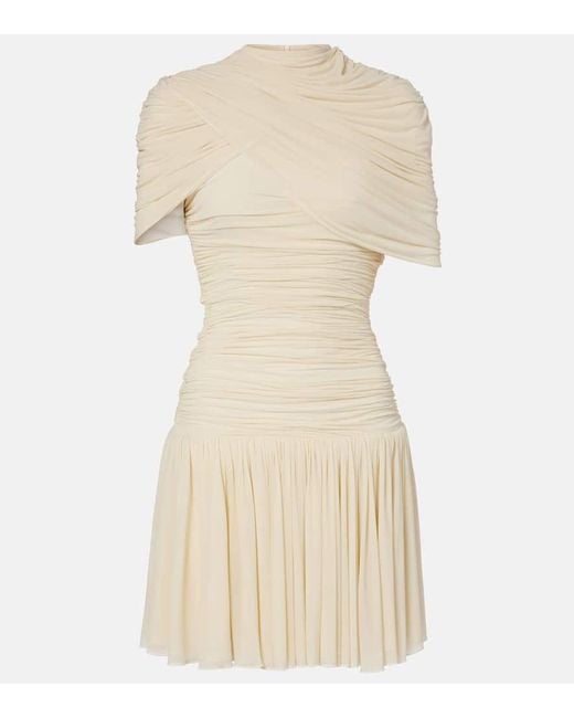 Magda Butrym Natural Shirred Minidress