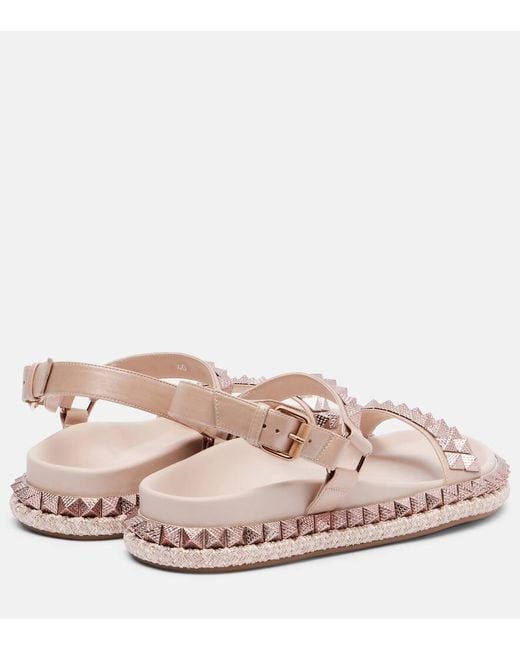 Christian Louboutin Pink Verzierte Sandalen Pyrabizz Aus Leder