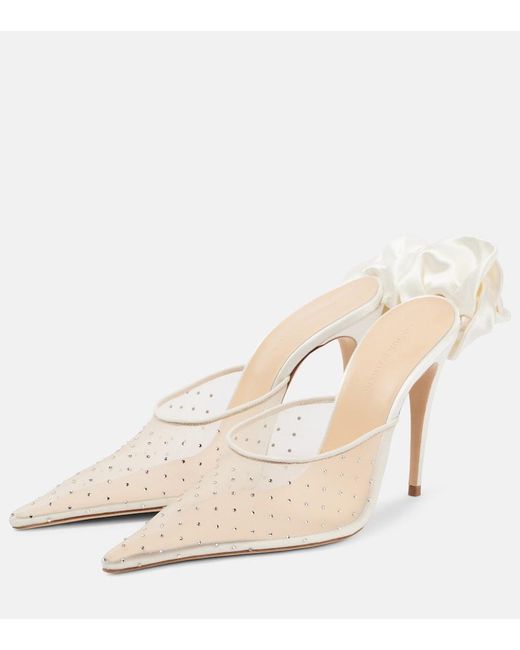 Magda Butrym Natural Mules Aus Mesh Mit Kristallen