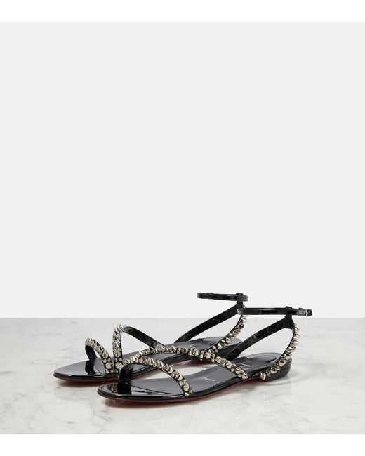 Christian Louboutin Black Mafaldina Spikes Leather Sandals