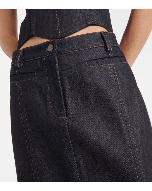AYA MUSE Black Alis Denim Maxi Skirt