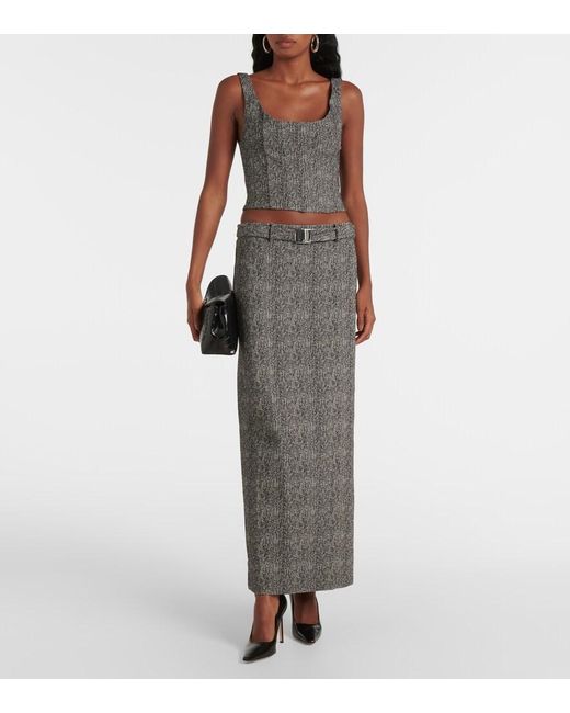 Staud Gray Murray Herringbone Maxi Skirt
