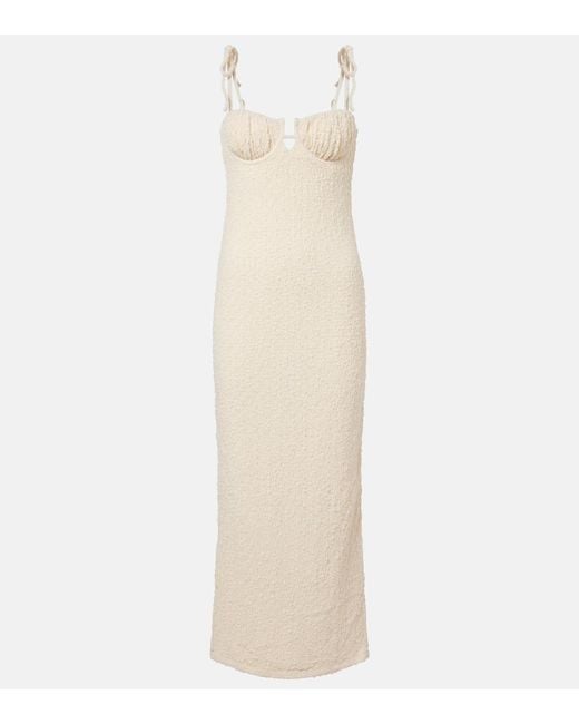 Montce White Petal Midi Dress