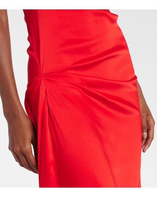 Victoria Beckham Draped Gathered Midi Dress