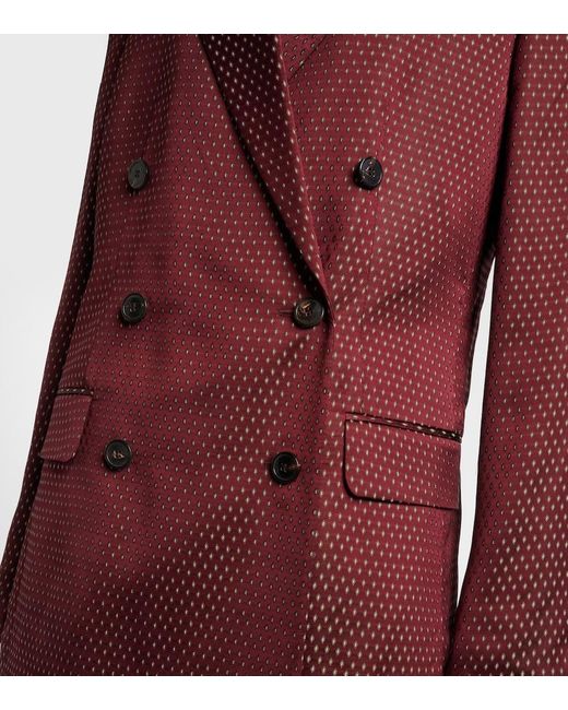 Dries Van Noten Red Polka-Dot Double-Breasted Blazer