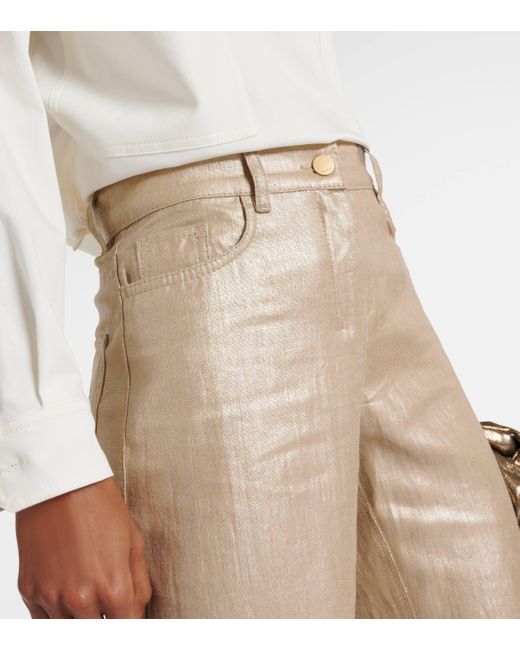 Pantalon ample a taille haute en lin Max Mara en coloris Natural