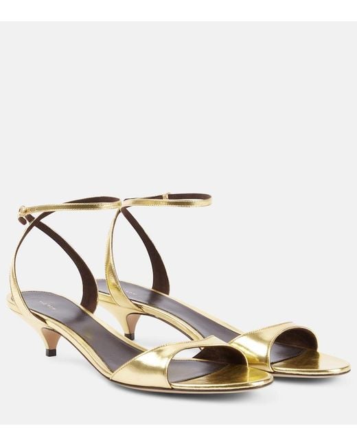 The Row Metallic Vika 35 Leather Sandals