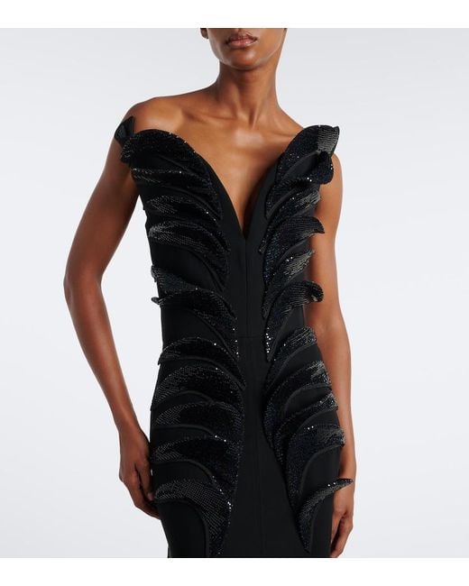 Maticevski Black Spearhead Sequined Embellished Gown