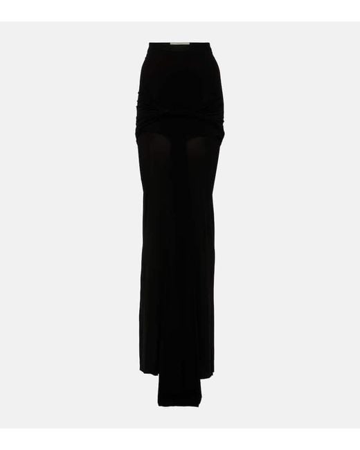 Rick Owens Black High-Rise Maxi Skirt