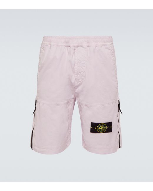 Shorts in cotone di Stone Island in Pink da Uomo