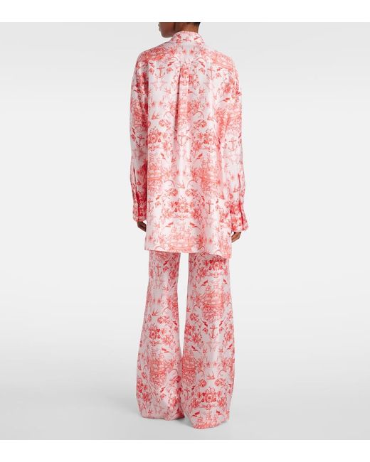 Camisa De Seda Estampada Alexander McQueen de color Pink