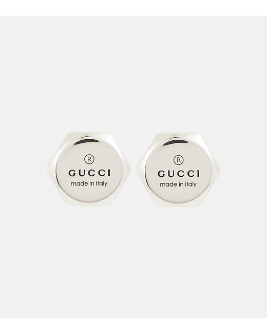 Pendientes de plata de ley Gucci de color White