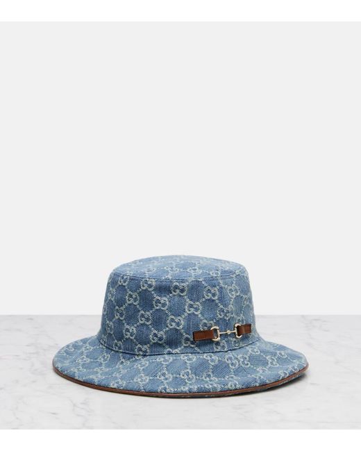 Gucci Blue Horsebit Denim Bucket Hat