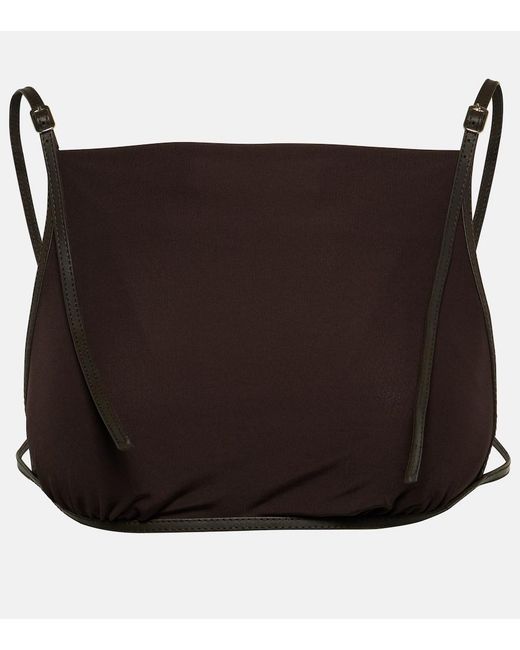 Christopher Esber Black Framed Leather-Trimmed Crop Top