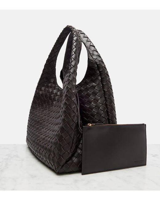 Bottega Veneta Black Campana Large Leather Shoulder Bag