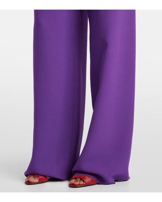 Valentino Purple Cady Couture Wide-Leg Pants