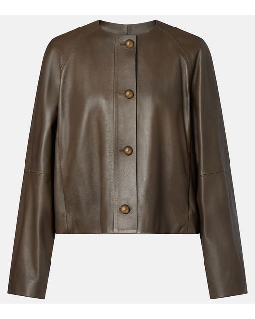 Max Mara Green Leather Jacket