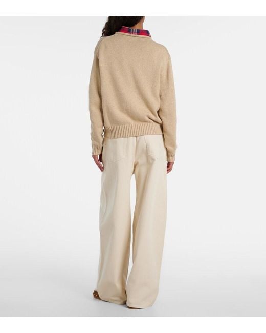 Polo Ralph Lauren Natural Polo Bear Cotton And Wool-Blend Sweater