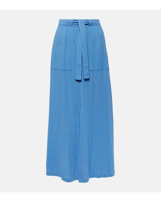 Max Mara Blue Leisure Mia Linen-blend Maxi Skirt