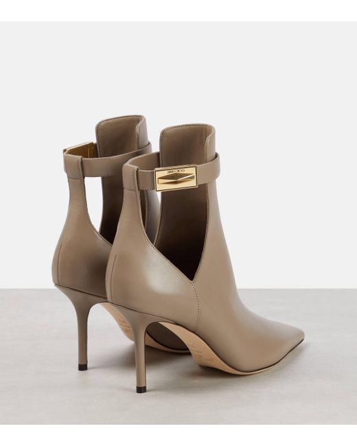 Jimmy Choo Natural Nell 85 Leather Ankle Boots