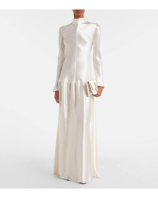 FFORME White Mila Satin Maxi Dress