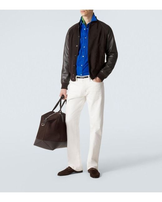 Tom Ford Blue Cotton Twill Western Shirt for men