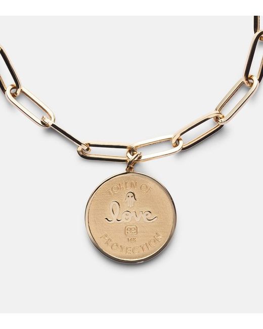 Sydney Evan Metallic Evil Eye Coin 14Kt Chain Bracelet