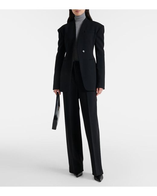Sportmax Black Vetusta Crepe Wide-Leg Pants